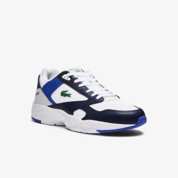 Lacoste Storm 96 Lo Mesh Color-Pop Sneakers Pánské - Tenisky Bílé / Tmavě Blankyt | CZ-JFWQqz